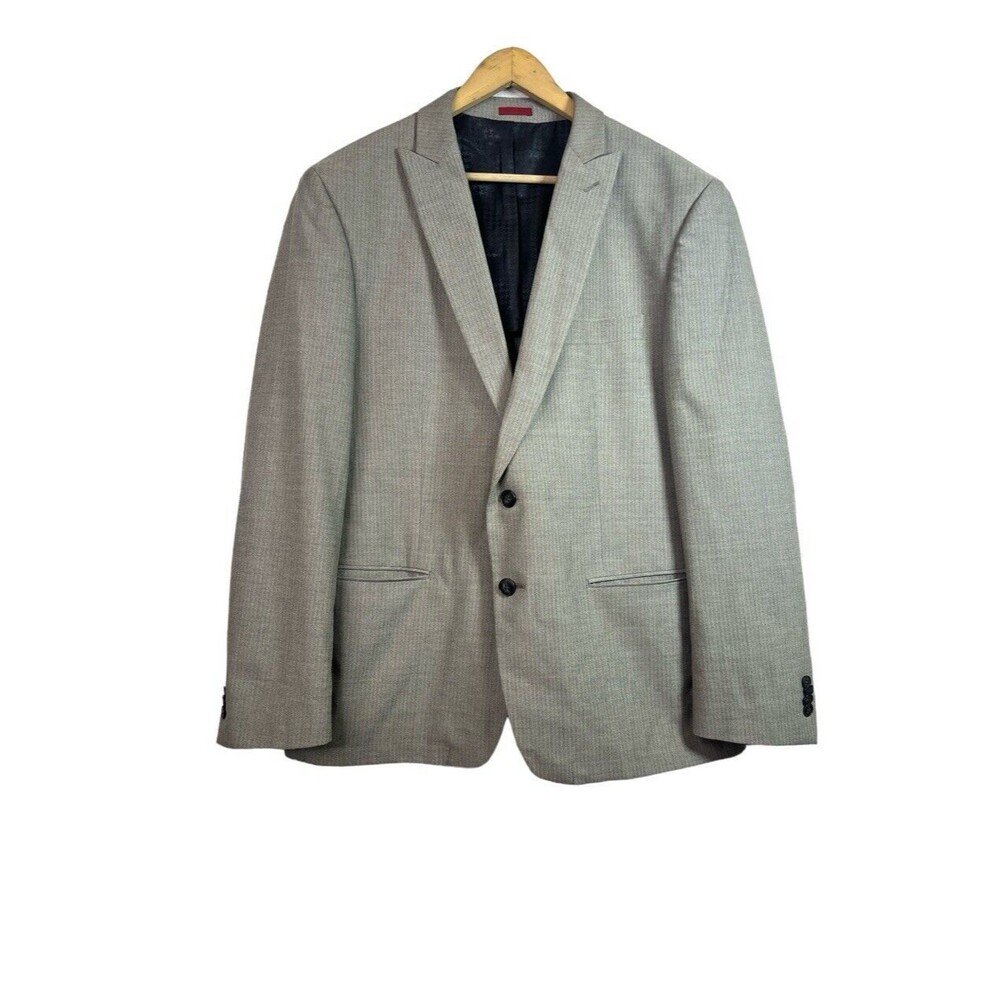 John Varvaros Mens Tan Cotton Wool Blend Blazer Jacket Size 44R